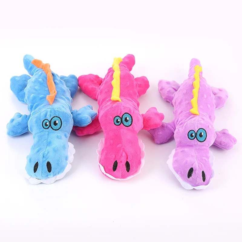 Manufacturers Wholesale Pet Supplies Dog Chew Sound Plush Toys Cute Alligator Shape  Padded Dog Toys
