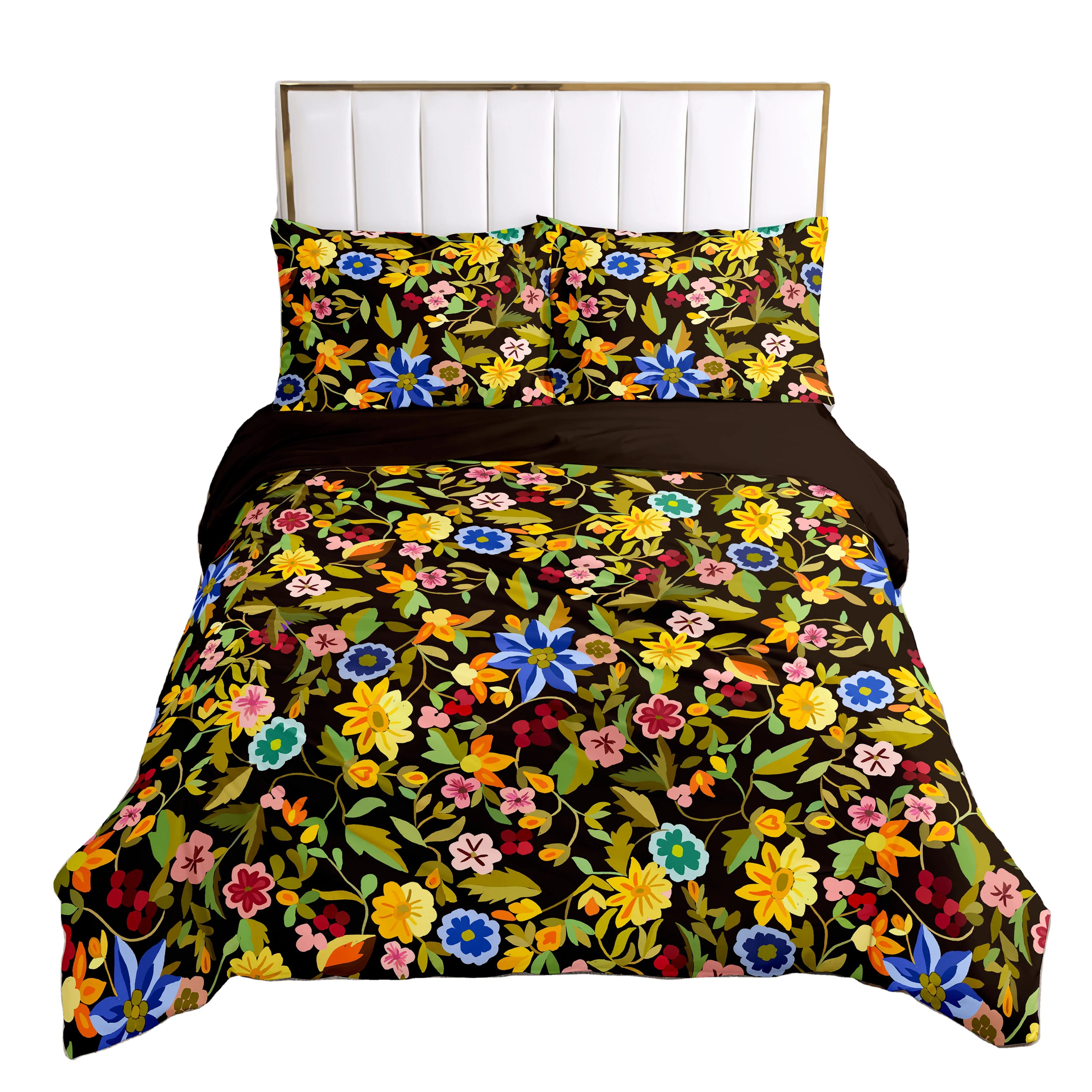 Printed queen king size home textile quilt cover bed set luxury duvets cover comforter bedding sets from China