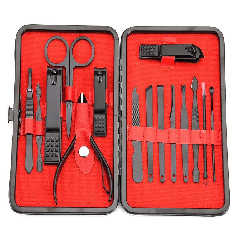 Черный цвет 18 16 12 10 7 шт. набор для стрижки ногтей маникюра и педикюра ухода за пальцами ногами подарок