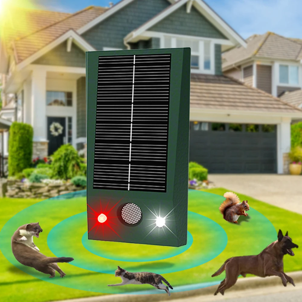 Indoor Bug Zapper Solar Outdoor Waterproof Ultrasonic Animal Repellent For Pest Control Driving Away Mice cat dog snake bird