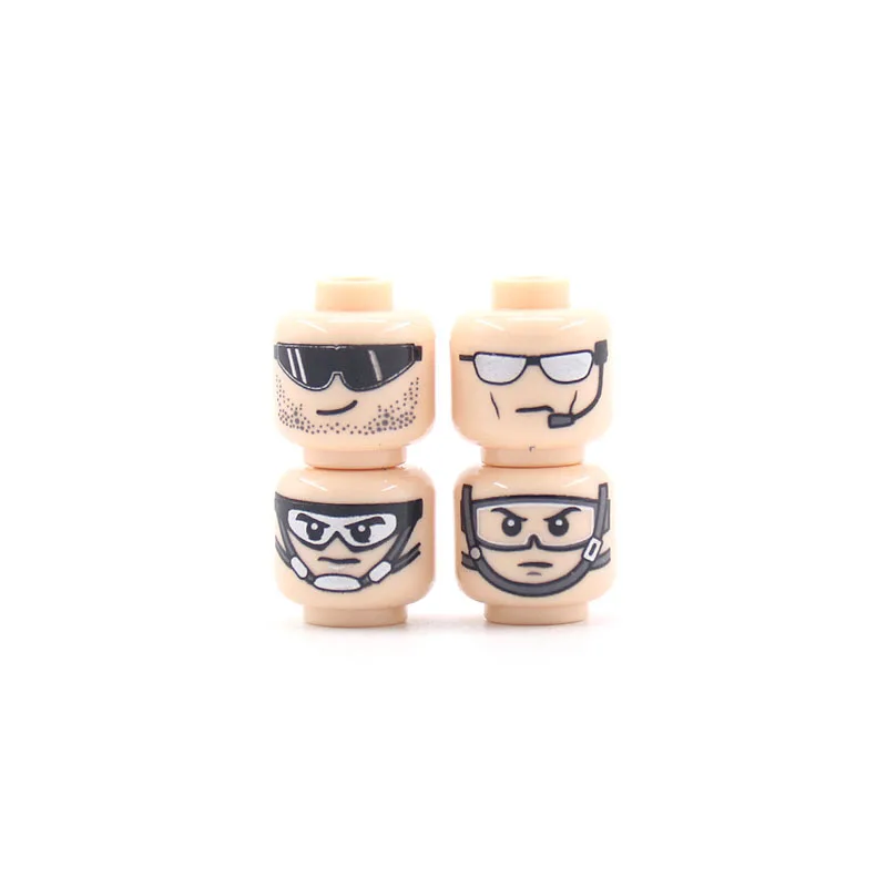 Military WW2 Army Soldiers Figures Bricks Building Blocks Face Heads Injured Emotional Accessories Weapon Model Kit Toys Gift