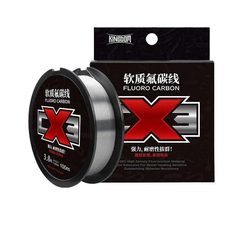 FLUORO Fishing Lines 100m 8 Strands Braided Carbon Monofilament Fishing Line Set Leader Line for Carp Fishing Wire