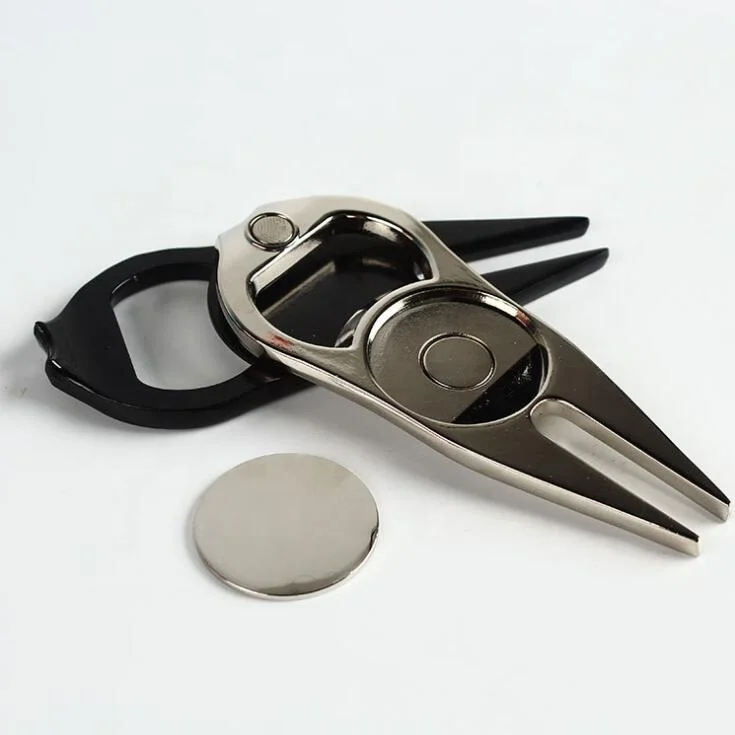 Customization Ball Marker Supplier Multifunctional Bottle Opener Golf Divot Repair Tool with Custom Metal Golf Ball Marker