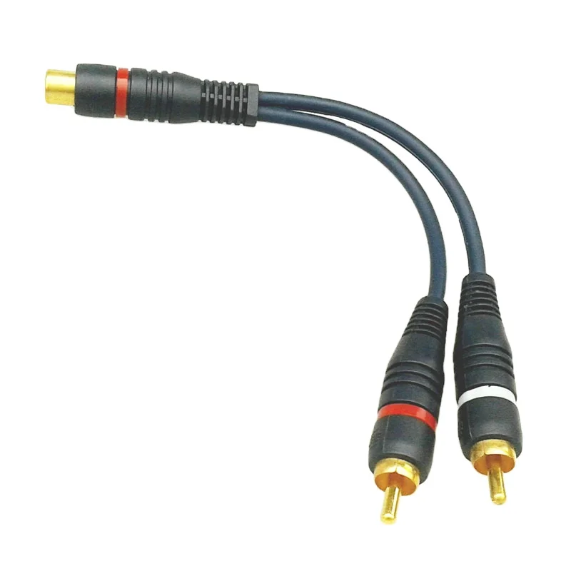 RCA отклонения в размерах на 1-2 2 1 Женский обоих концах для подключения внешних устройств к женскому разветвитель кабеля аудио сплиттер компонентов конвертер динамик позолоченный