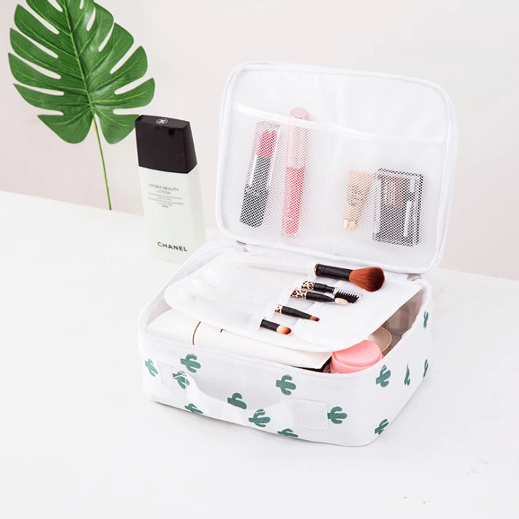 
Blue Flamingo Multifunction Personalized Portable Travel Makeup Cosmetic Toiletry Bags for Women Make-up Brushes Pouch 