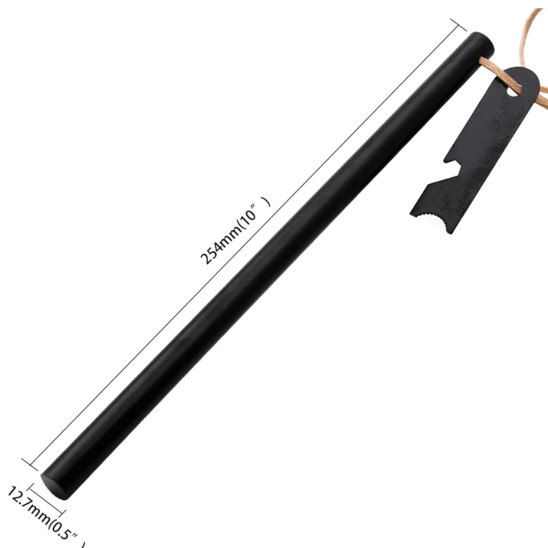 Extra Long 10inch Leather String Survival Gear Waterproof Ferrocerium Rod Fire Stick Fire Starter for Hiking