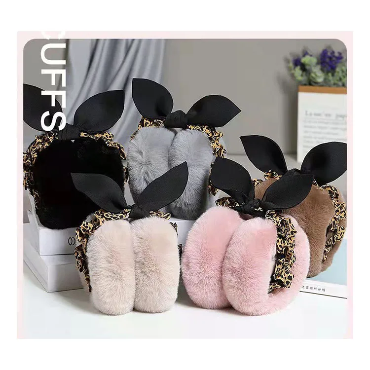 Wholesale Winter Warm OEM Earmuffs Headband Earmuff Ear Warmer Rabbit Fur Earmuffs