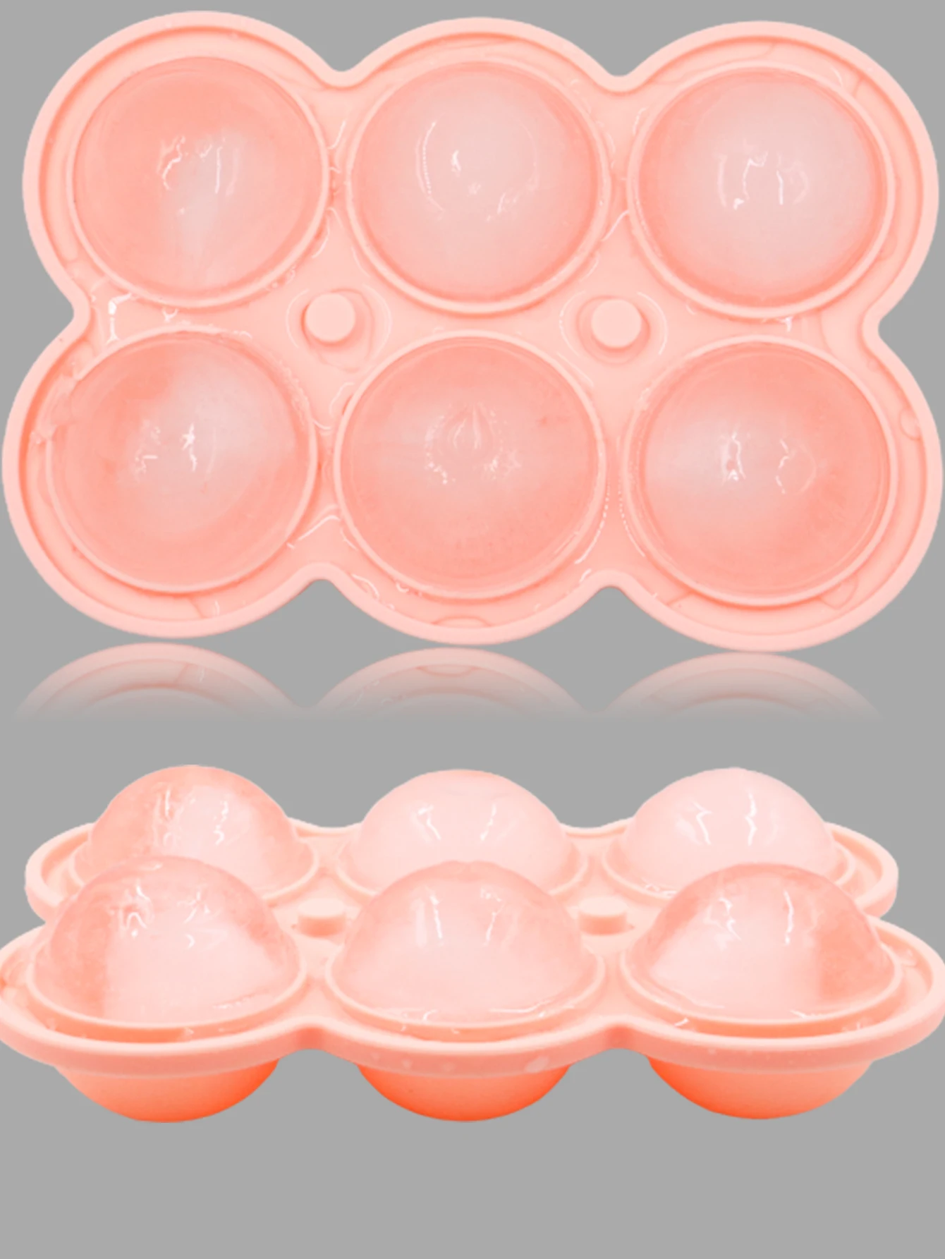 Non Stick Bpa Free 6 Cavities Silicone Ice Ball Mold with Lid