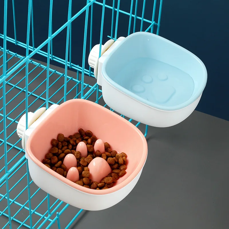 Original Pet bowl Wholesale dog hanging choke Cat feeding water hanging bowl Small and medium dog creative plastic
