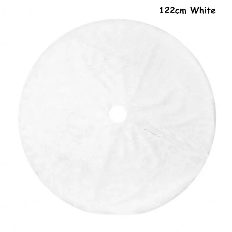 78/90/122cm White Rabbit Fleece Snowflake Christmas Tree Skirt Wool Tree Skirt Xmas Tree New Year Navidad Apron Home Decor 2022