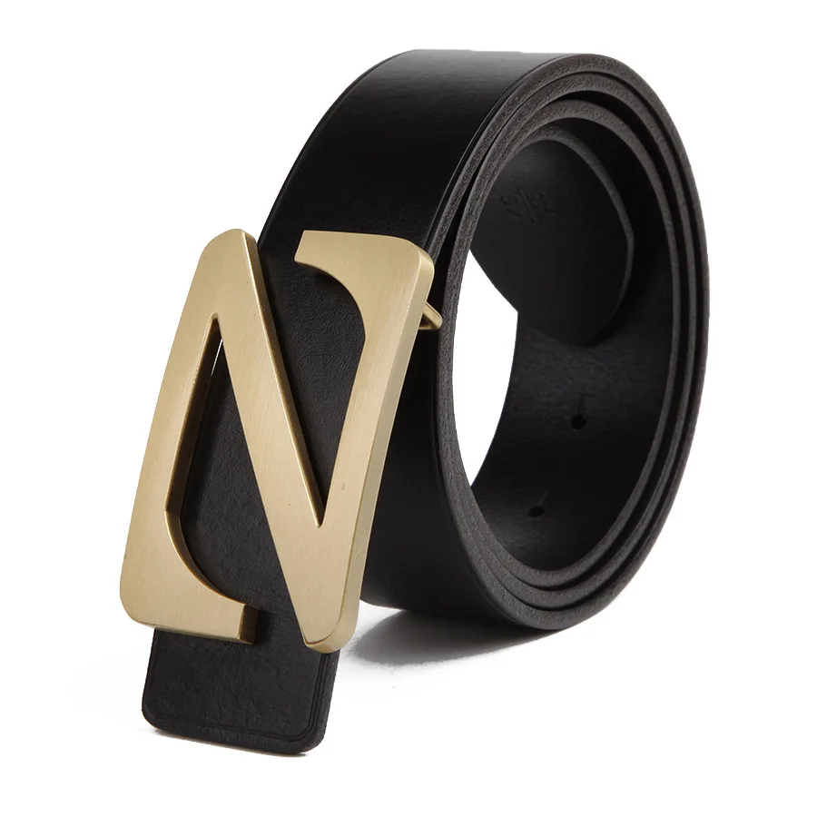 Pure Copper Letter Buckle Italy Imported Manufacturers High-grade Belt