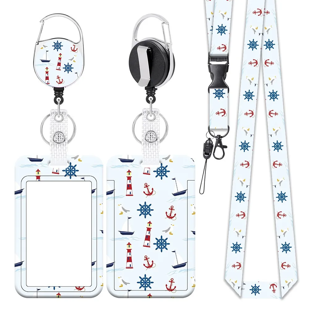 Polyester Lanyard Custom Printable Logo Neck Retractable ID Yoyo Badge Reel Plastic Card Holder Lanyard With Card Holder