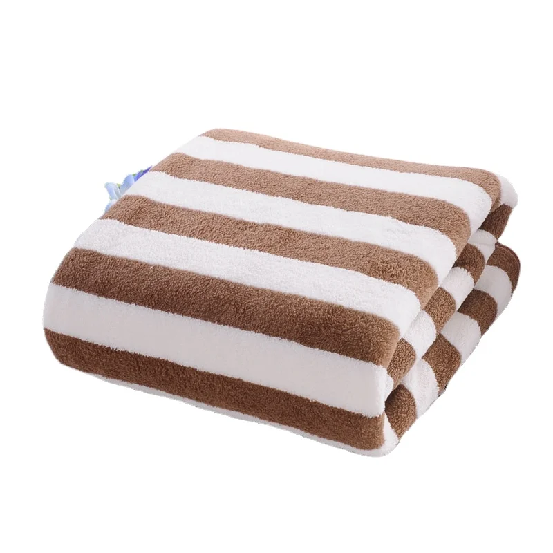 Gsm 260  Shower Towels 70*140cm/35*75cm Stripped  Hot Sales 3D Printed Beach Towel Microfiber Fabric for Children Men and Women
