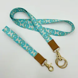 Personalized custom polyester dye sublimation logo woven embroidered lanyard for key holder