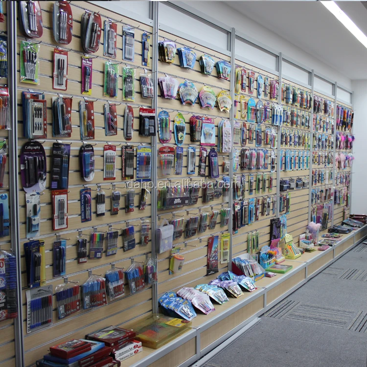 aluminium frame slatwall display stand showroom rack