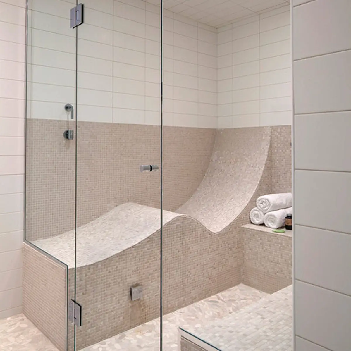 Sauna Glass Room Tempered Clear Glass Steam Shower Room With Stainless Steel 304 Accessories