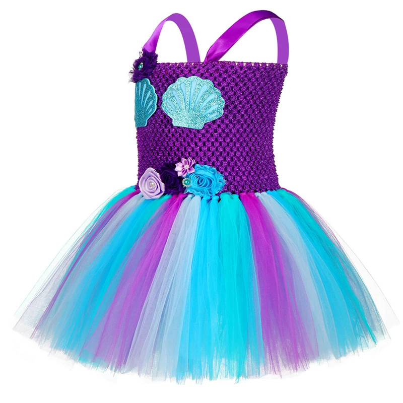 Fashion clothing kids clothes lovely girls mermaid party dress girls tutu dress set kids girl party dresses