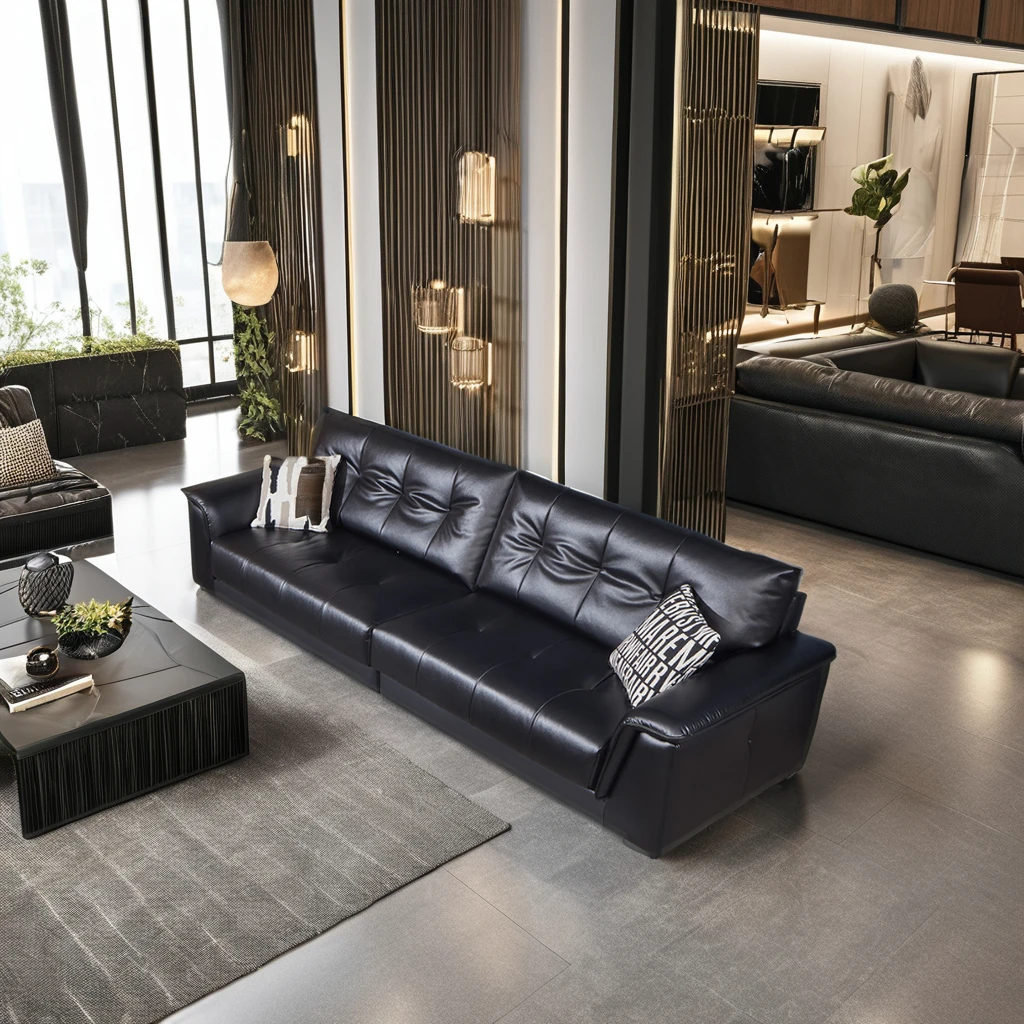 Microfiber Leather Sofa Set for Living Room Furniture  Wooden Frame leather Couch Living Room set