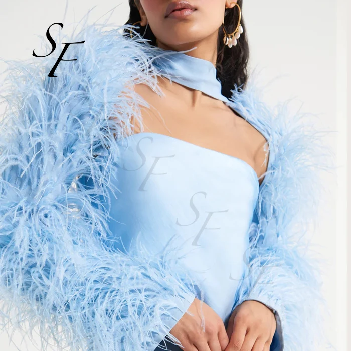 Star Fashion Natural High Quality Winter Thick Warm New Pink Color Ostrich Feather Jacket Ladies Feather Coat