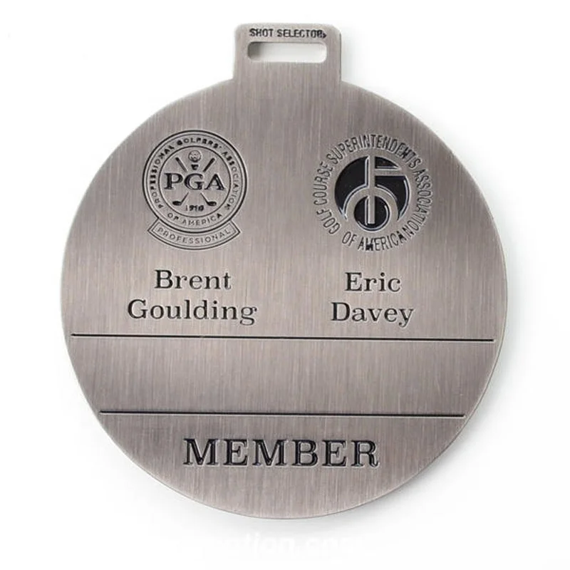 Factory Custom Metal logo Golf Club Bag Tags 3D Golf Bag Tags Custom