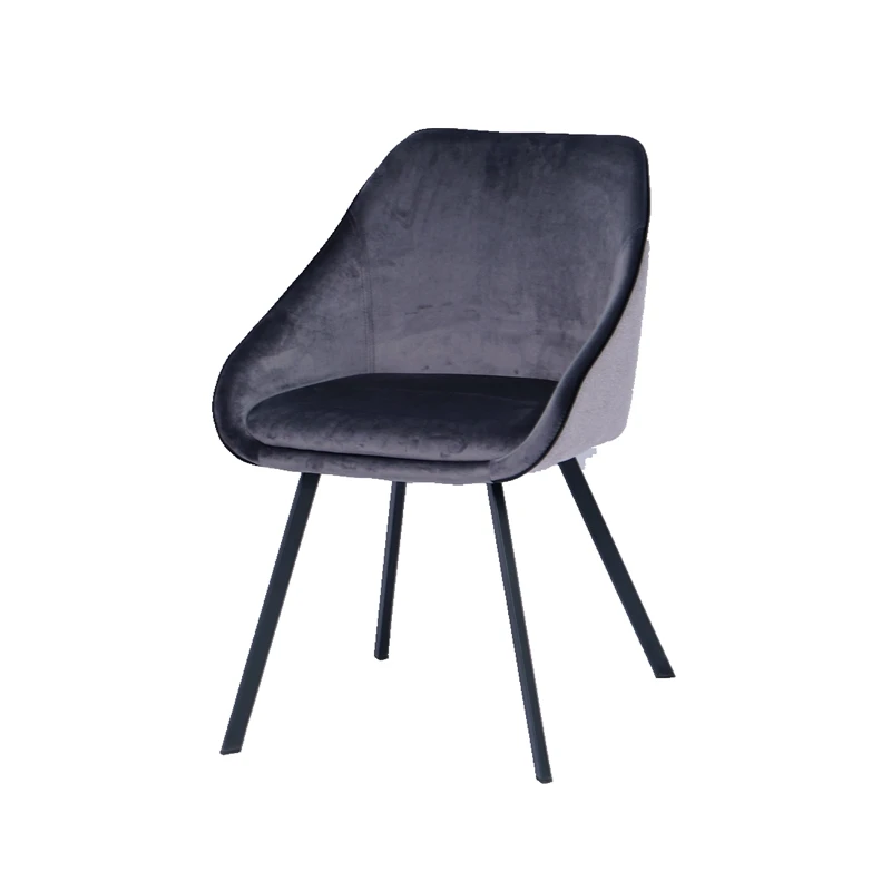 Nordic style modern comfortable padded seat velvet armchair fabric dining chair for home office lounge restaurant kitchen use