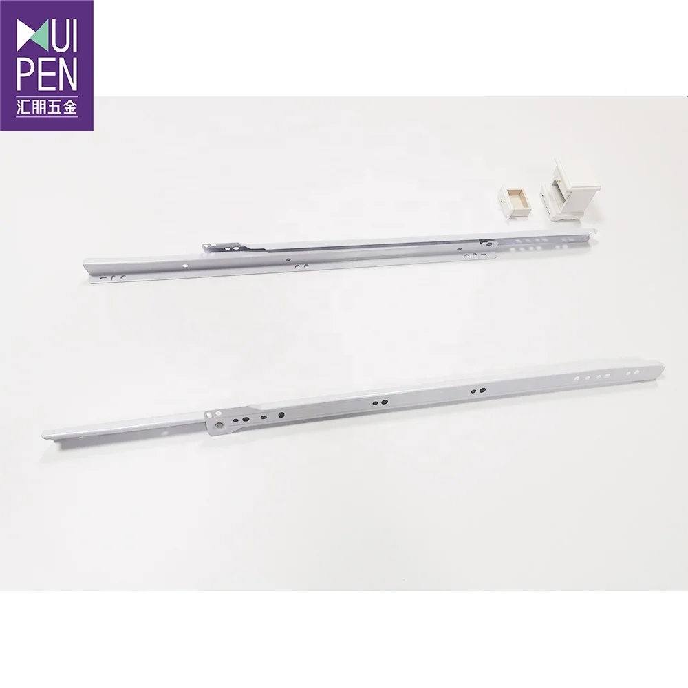 Epoxy powder coated paint roller runner Euro 604 type push to open telescopic drawer slide thickness 0.85mm 1.0mm 1.2mmm 1.4mm