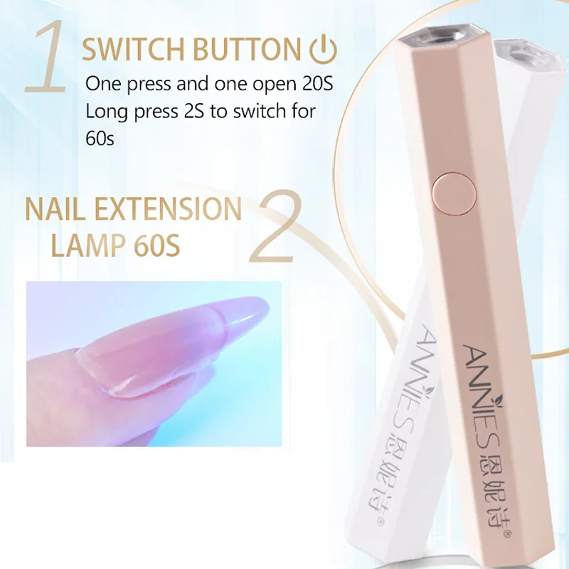 Handheld Mini Nail Lamp UV Led Portable USB Semi Cured Gel Nail Sticker UV Lamp Single Cure Led Lamp Nail