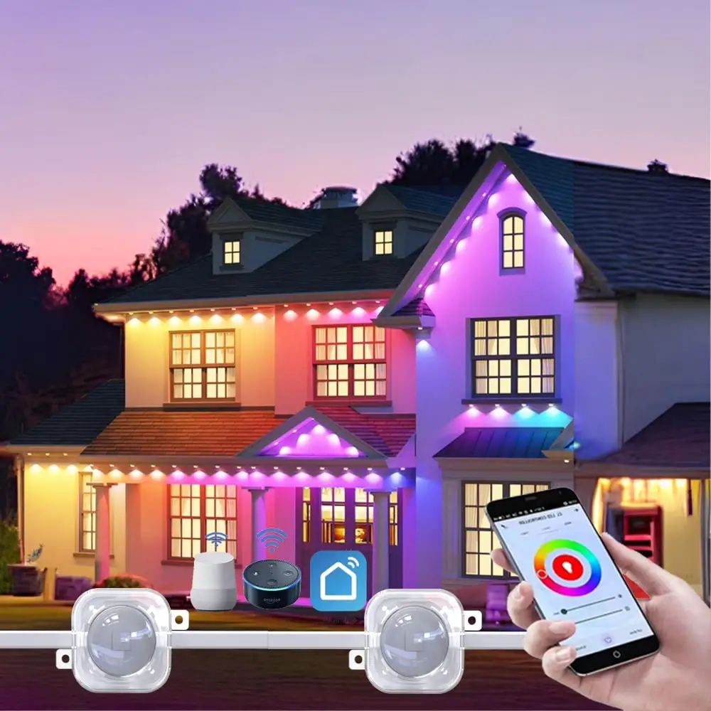 Christmas Lighting Outdoor12mm 30mm C9 C7 String Connector Pixel Rgbw Chasing Lighted Archway Christmas Light Decor