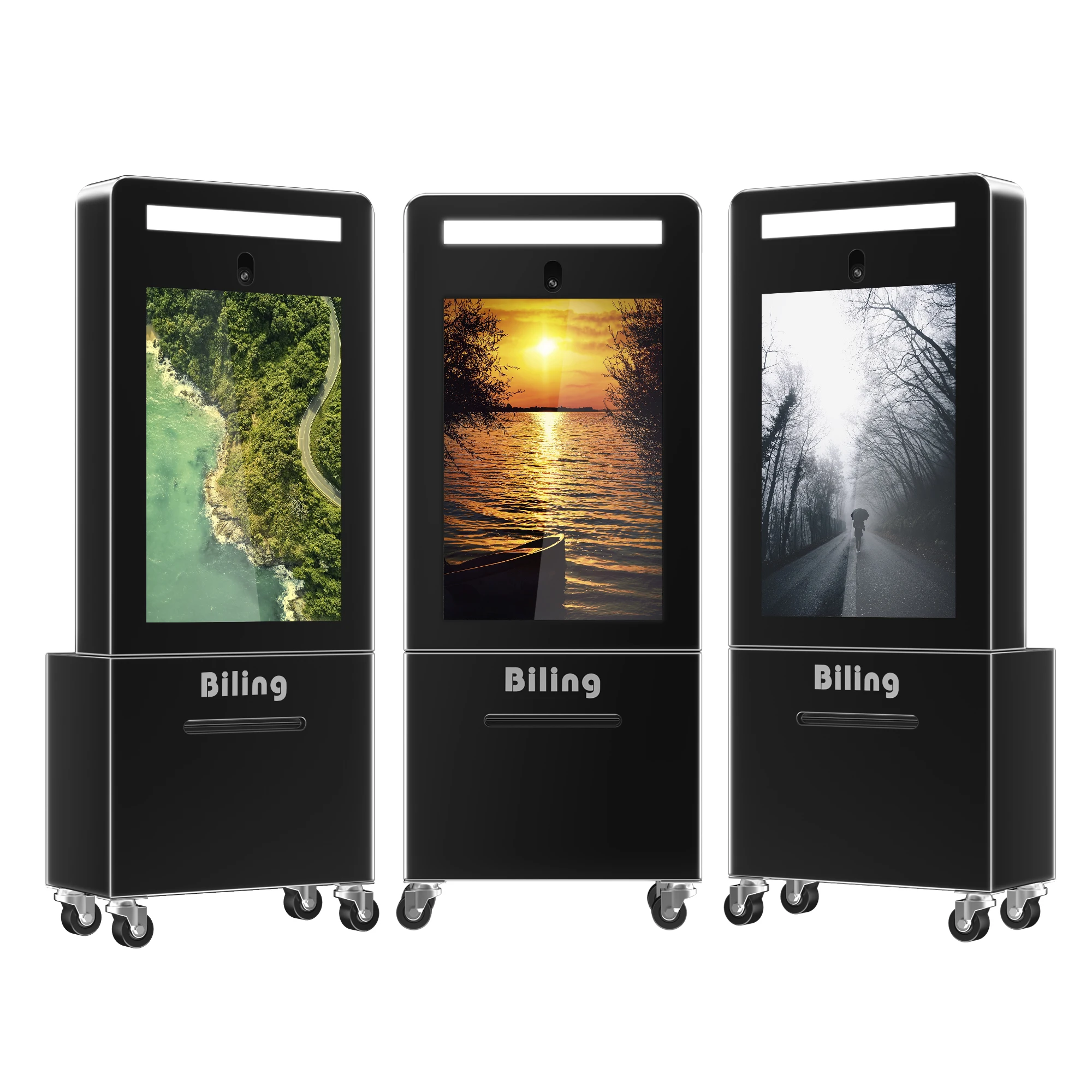 outdoor digital signage kiosk high brightness 2500 nits touch screen kiosk advertising players
