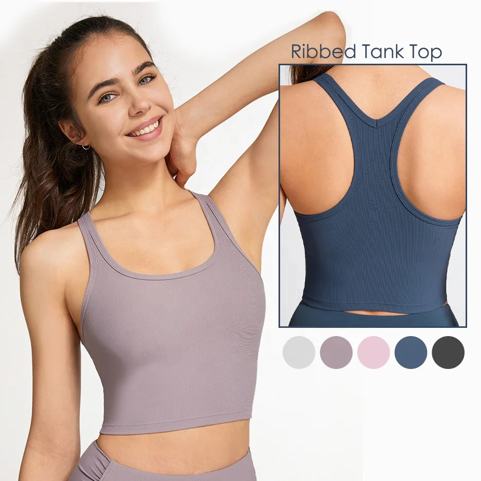 Изготовленный на заказ логотип для бега мягкий ударопрочный Йога Топы кроп бесшовный спортивный бюстгальтер