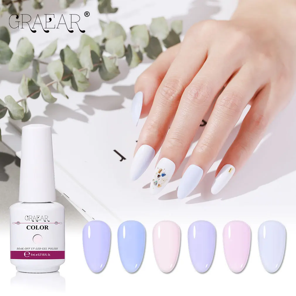 Оптовая продажа, высокое качество, 6 видов цветов Гель-лак для ногтей, набор для ногтей гель для ногтей