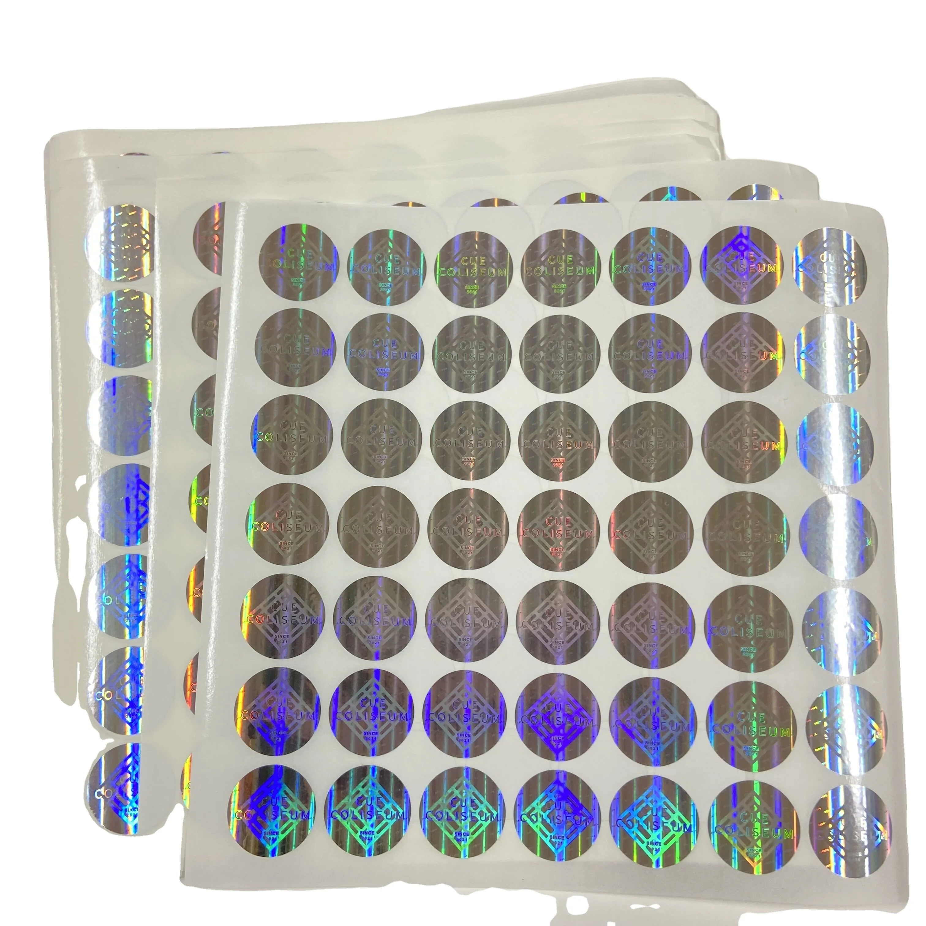 Customize security hologram sticker wholesale price low MOQ die cut 2D