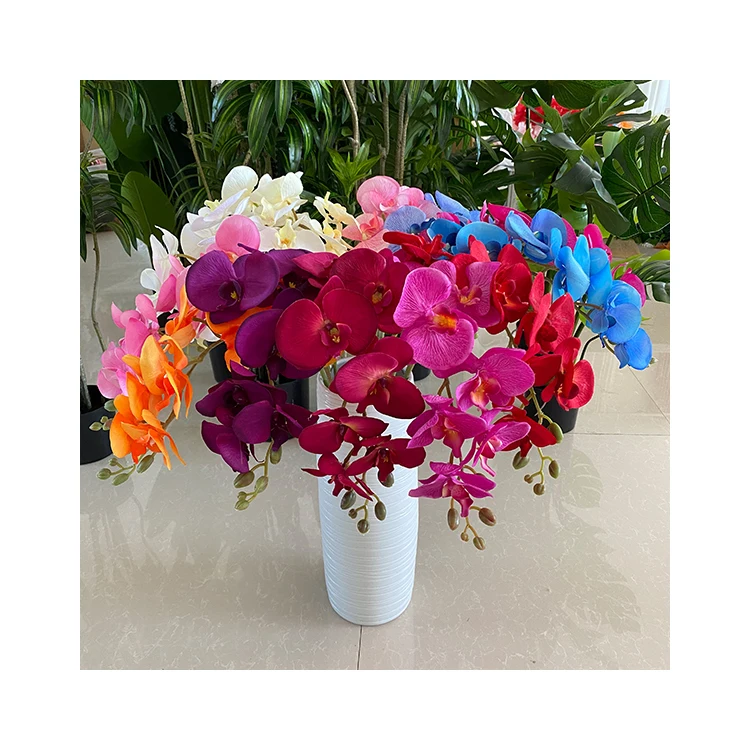 Wholesale Flower Wedding Flowers Artificial Decorative 8 Peach Skin Butterfly Orchids