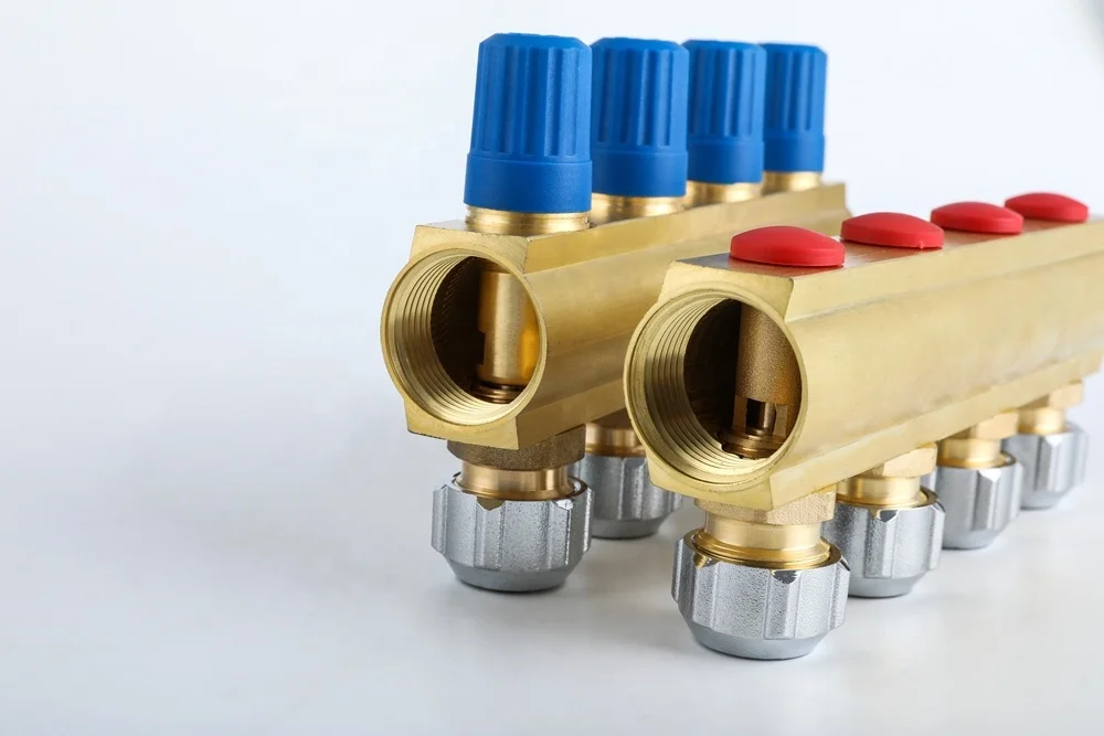 PERT Pipe Heating Manifolds Brass Manifold Fitting For Underfloor Heating System