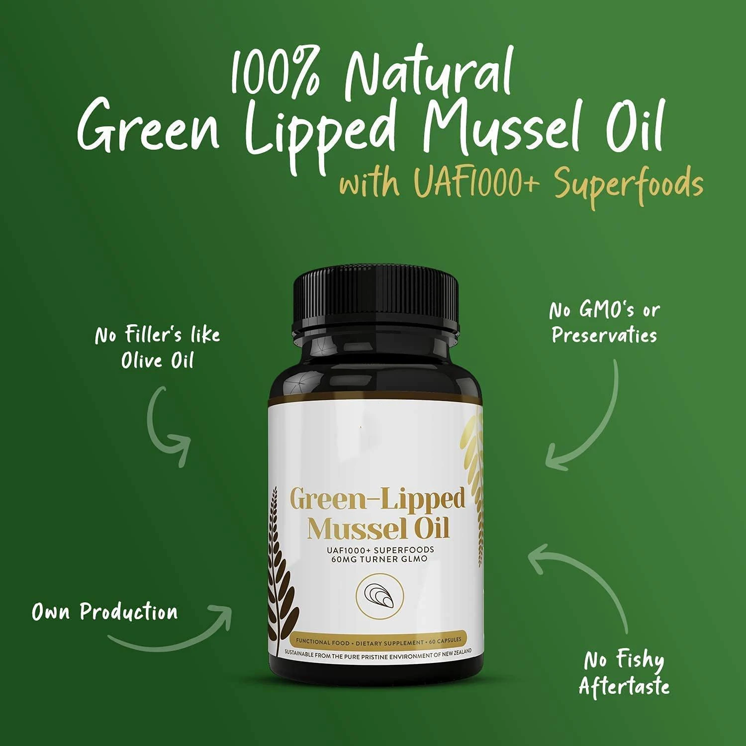 Green Lipped Mussel Oil Super Antioxidant for Superior Joint Comfort And Mobility With No Fishy Aftertaste Softgels