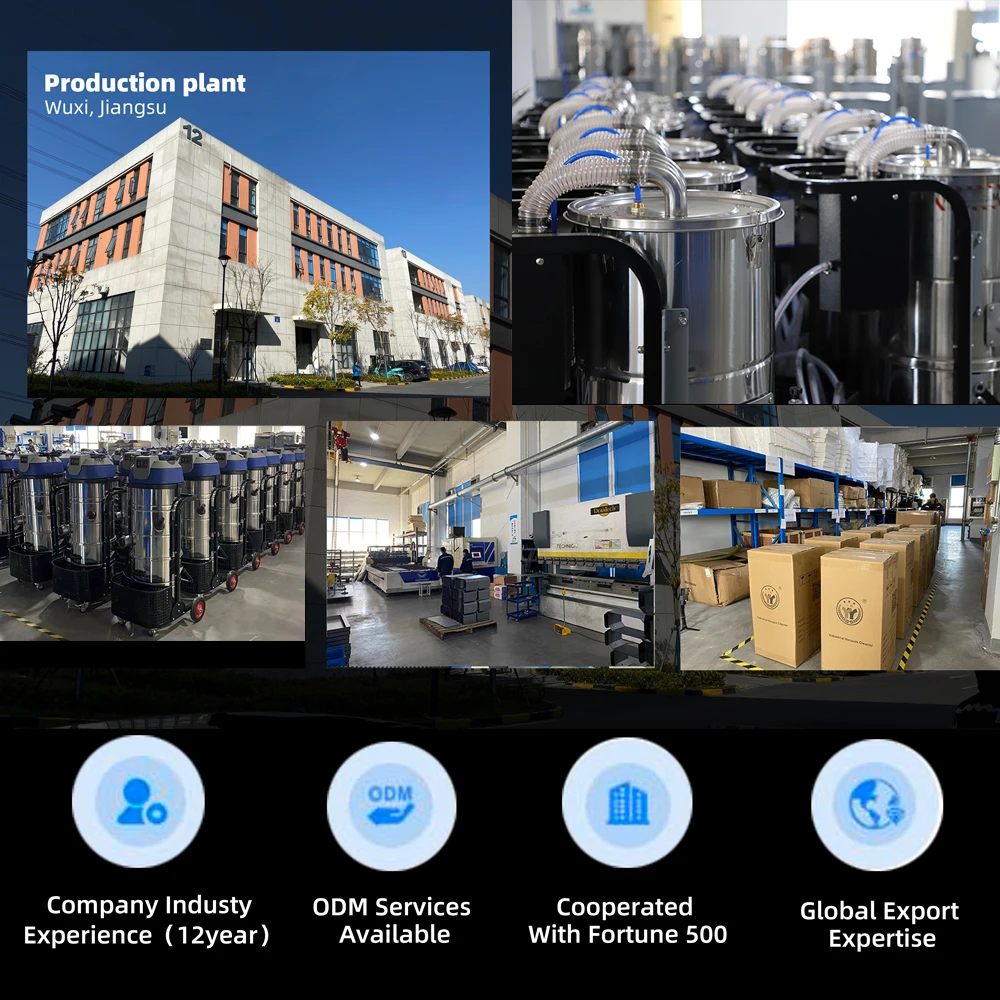 Three-phase electricity Industrial Vacuum Cleaner with PTFE filters for Metal Manufacturing