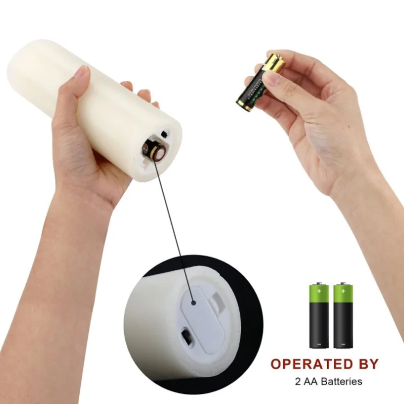 Set of 9 Ivory Real Wax Flickering Flame Led Candle D5.5cm Led Paraffin Candle With Battery Pillar Candle With Remote For Home