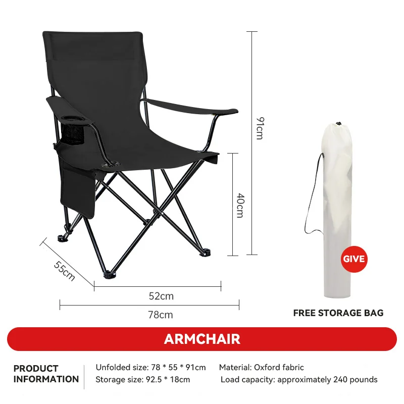 Custom Logo Printed Design Portable Backpack Outdoor Beach Fishing Hiking Chair Folding Foldable Camping Chair With Storage Bag