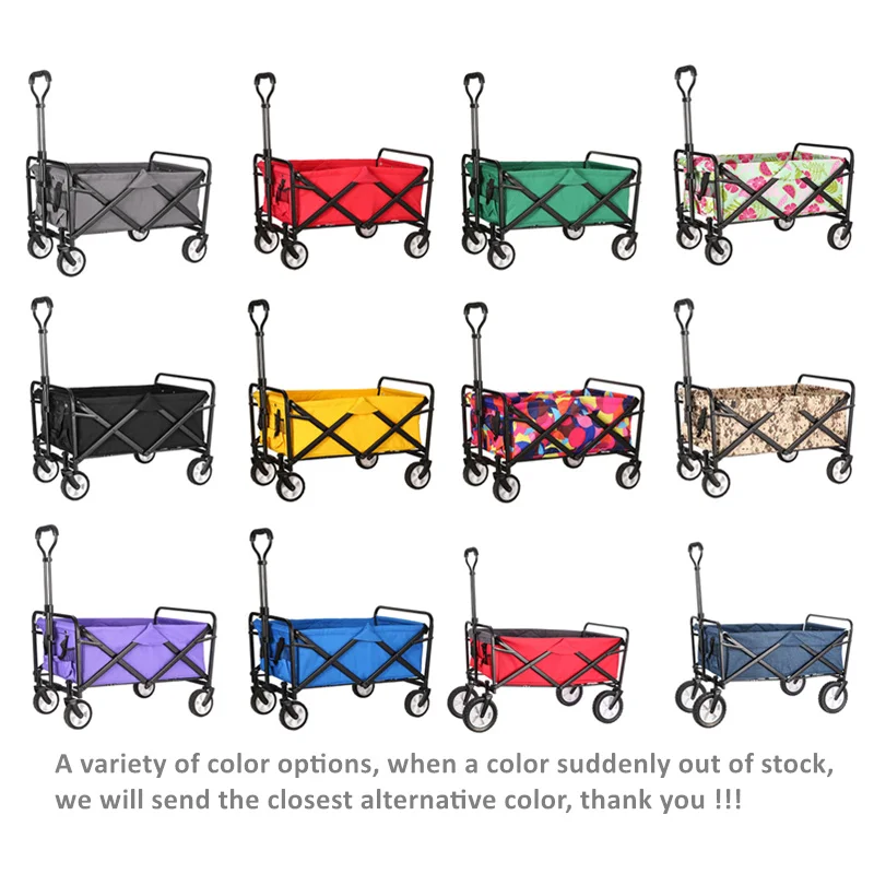 Stock Europe Supermarket hot sell Mini Camping trolley folding wagon carts foldable outdoor utility wagon