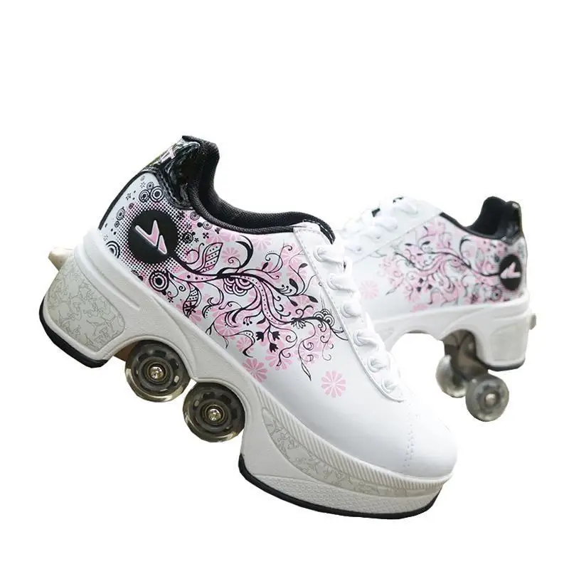 2021 popular deformation kick roller skate shoes for adults with factory price