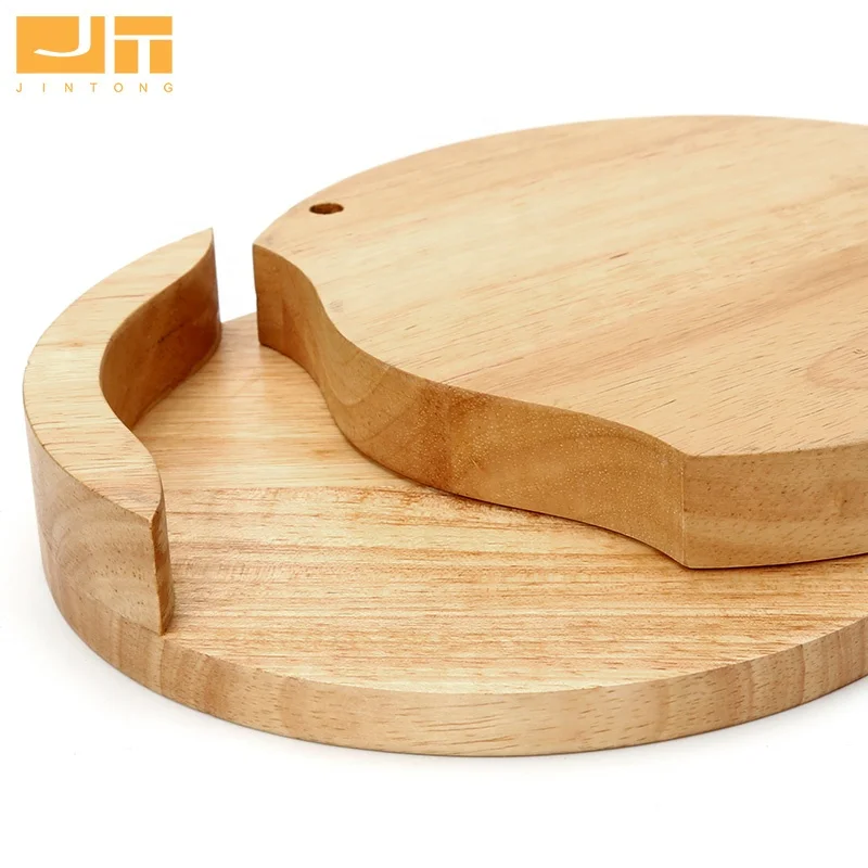 
100% Natural Rubber Wood Cheese Board With 3 Piece Cutlery Set Cheese Platter with Hidden Cutlery Drawer 