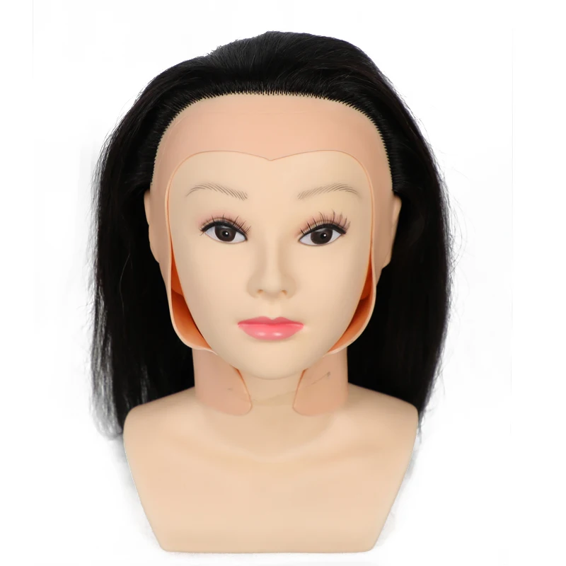 Cheap Cosmetology 100% Human Hair African American Korea Salon Practice Hairdresser Braiding Mannequin Head Training Head