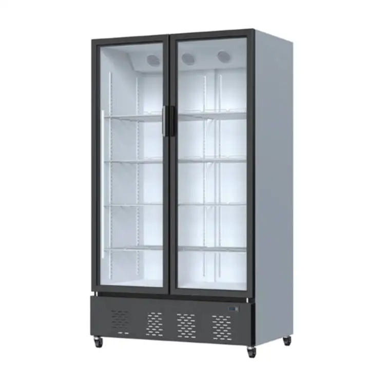 high end defrost fan cooling Refrigeration Equipment Cabinet Upright Beverage Showcase Display Cooler Fridges