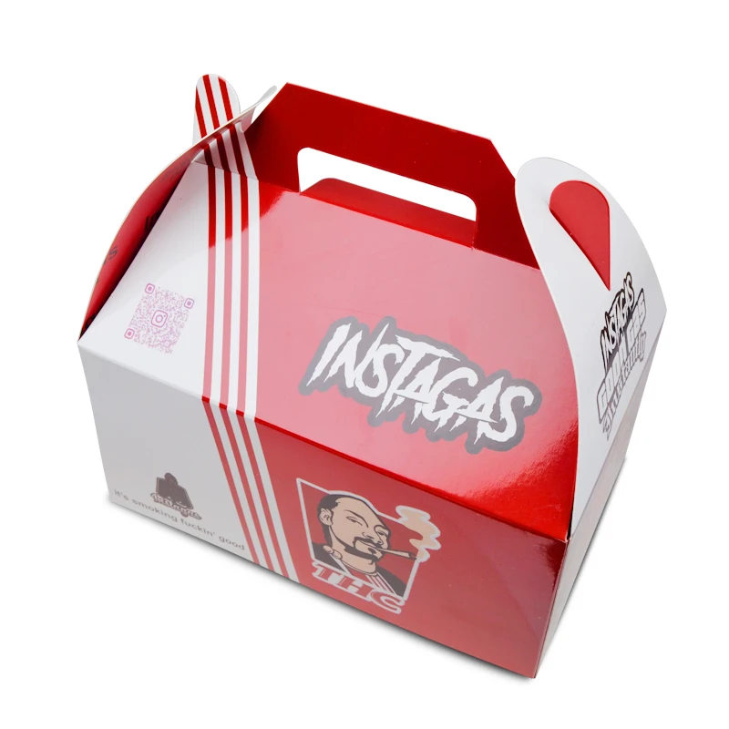 Custom Takeaway Fried Chicken Box Fast Food Packaging  French Fries Packaging Burger Fry Chicken Paper Boxes With Handle