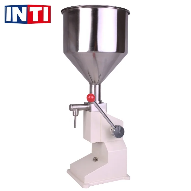 A03 5~ 50ml Manual Stainless Paste Dispensing Liquid Cream Sauce Bottle Can Jar Filling Machine