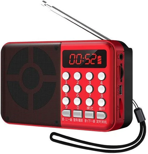Портативное радио FM MP3 цифровое радио динамик Поддержка TF карты/USB 4800 мАч аккумуляторная батарея