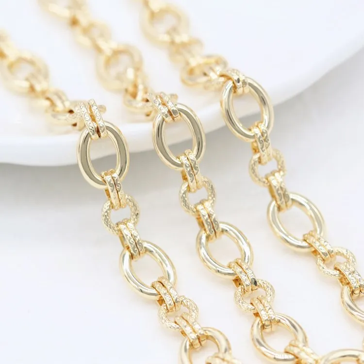 Pure Brass Jewelry Handmade Custom Gold Chain Design Necklace Women Chunky Gold Plated Chain