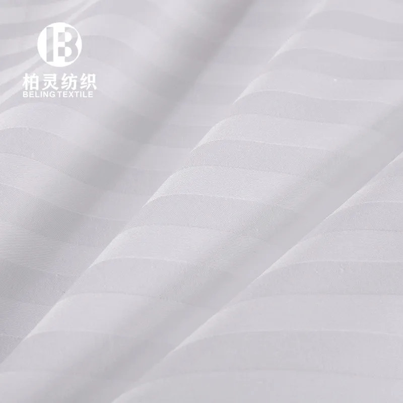 300 thread count 1CM satin stripe luxury hotel bed sheets, Good Price wholesale bed sheet for high star hotel rooms