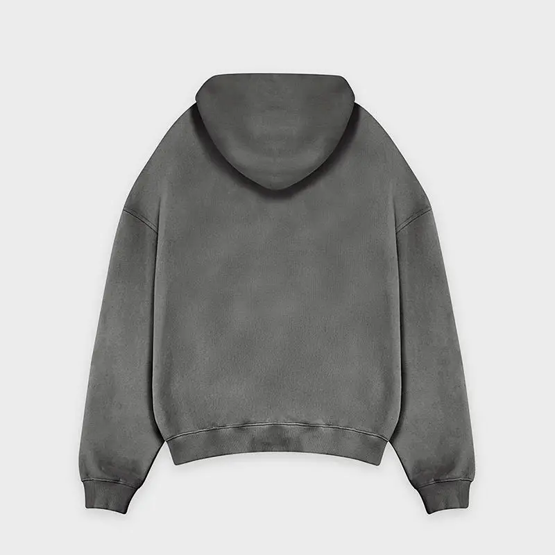 Custom Vintage 500 GSM Sun Faded Fleece French Terry Blank Drop Shoulder Heavyweight Oversized Sand Acid Stone Wash Hoodie