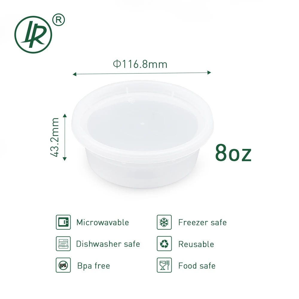 8OZ 240ML Factory Supplies Disposable Plastic Deli Container SOUP Cup With Clear PE Lid